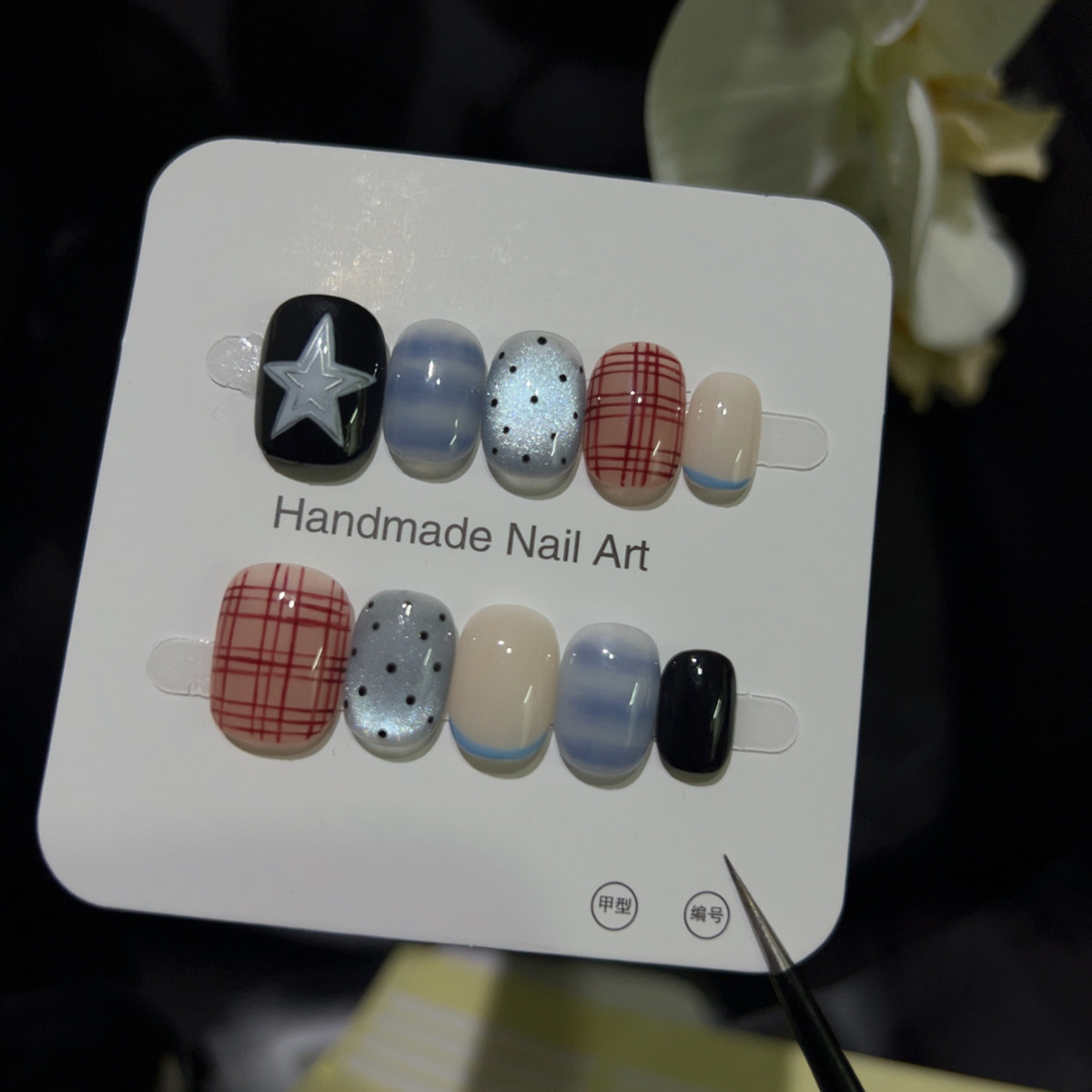 10PCS Glitter Cat Eye Short Sq - Nail Art Y2K ulasan dan harga