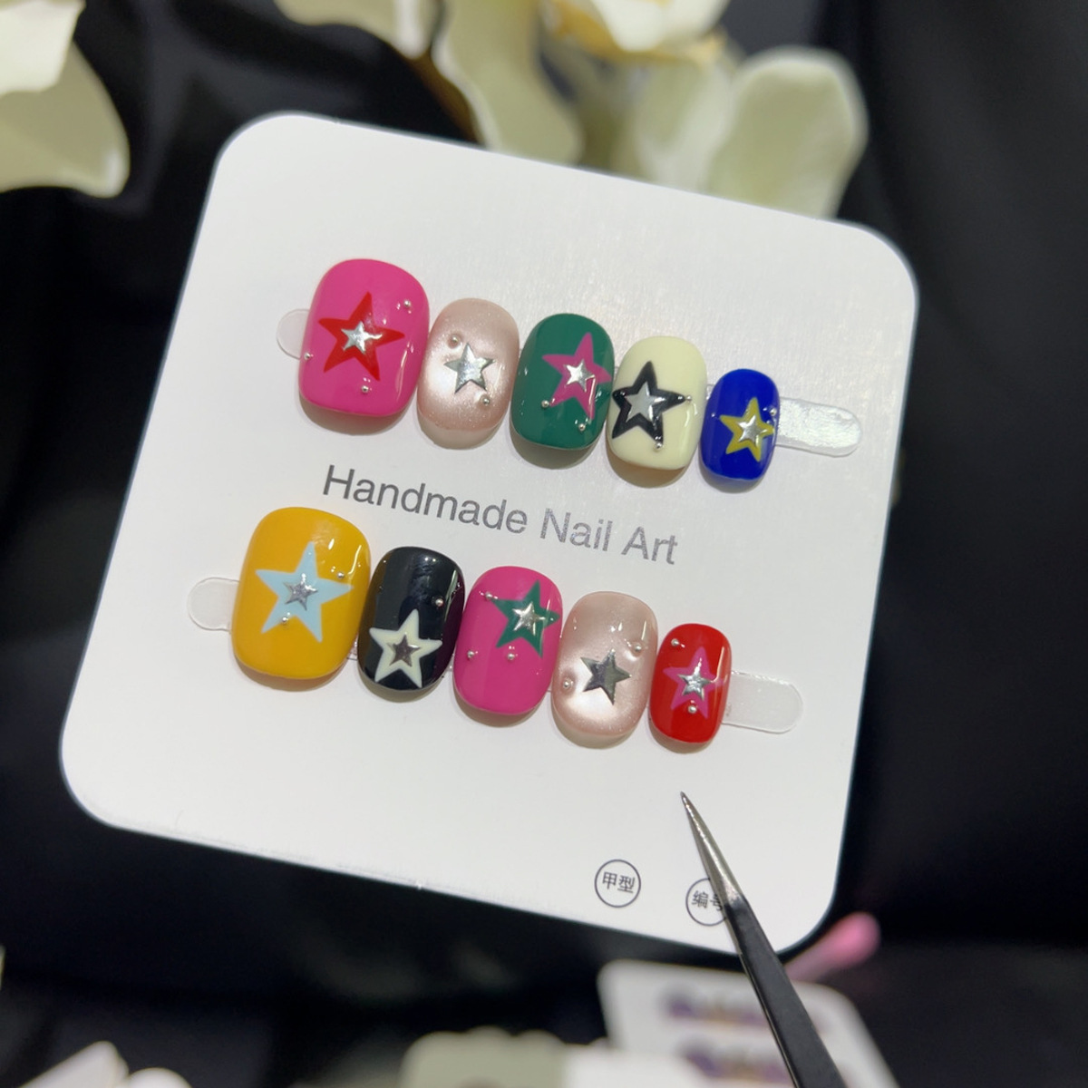 10PCS Glitter Cat Eye Short Sq - Nail Art Y2K ulasan dan harga