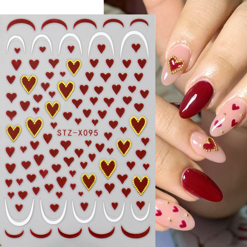 2pcs Mini Love Heart Nail Art  - Nail Art Valentine ulasan dan harga