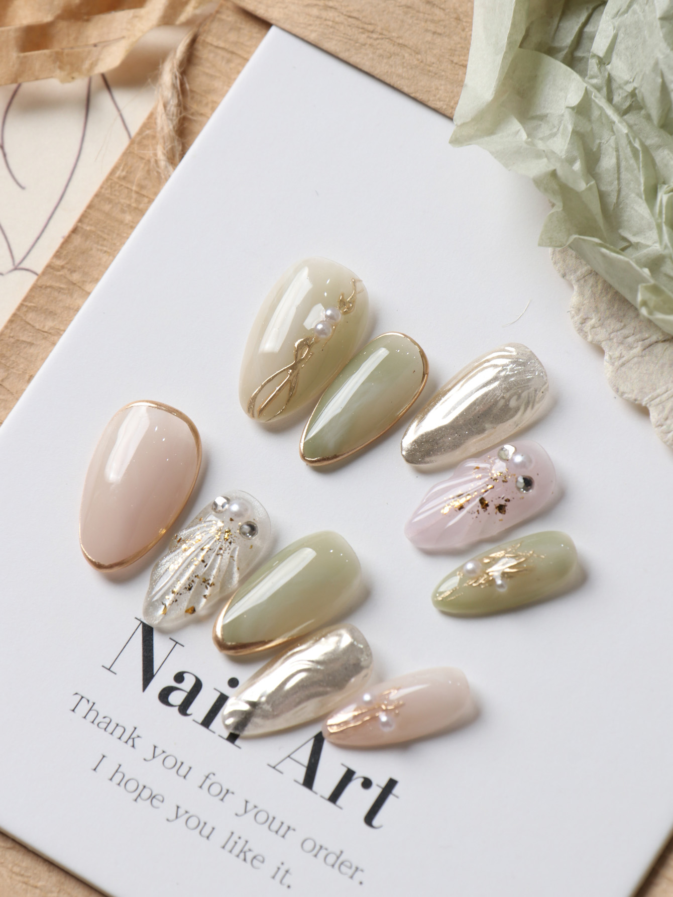 10Pcs Acrylic Press on Nails G - Nail Adhesive Tab ulasan dan harga