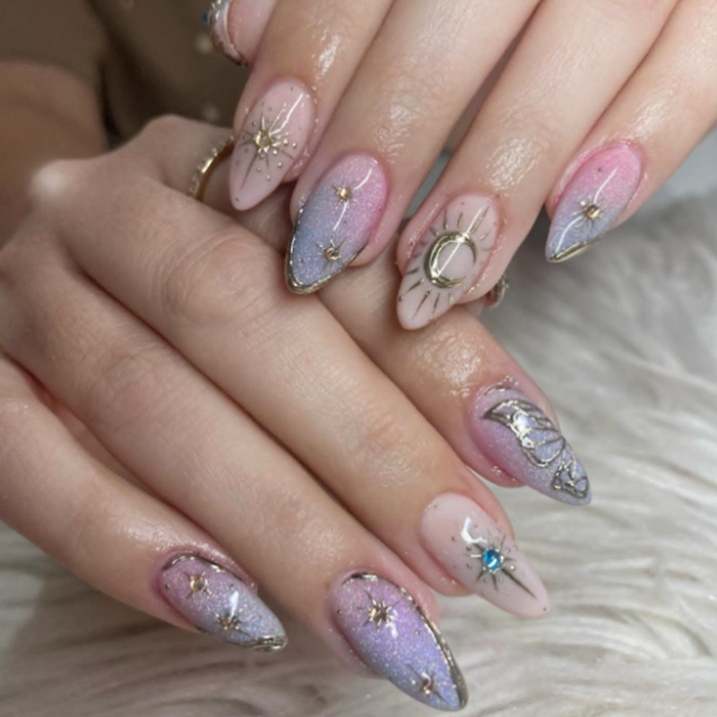 24pcs Gilded Starlight Stick o - Nail Art Y2K ulasan dan harga