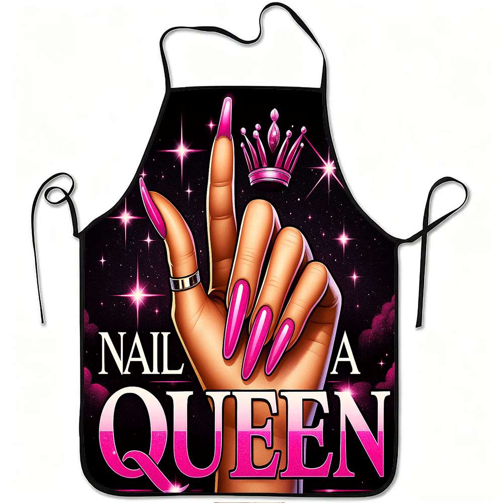 1 Trendy Nail Art-Themed Apron - Nail Art Queen ulasan dan harga