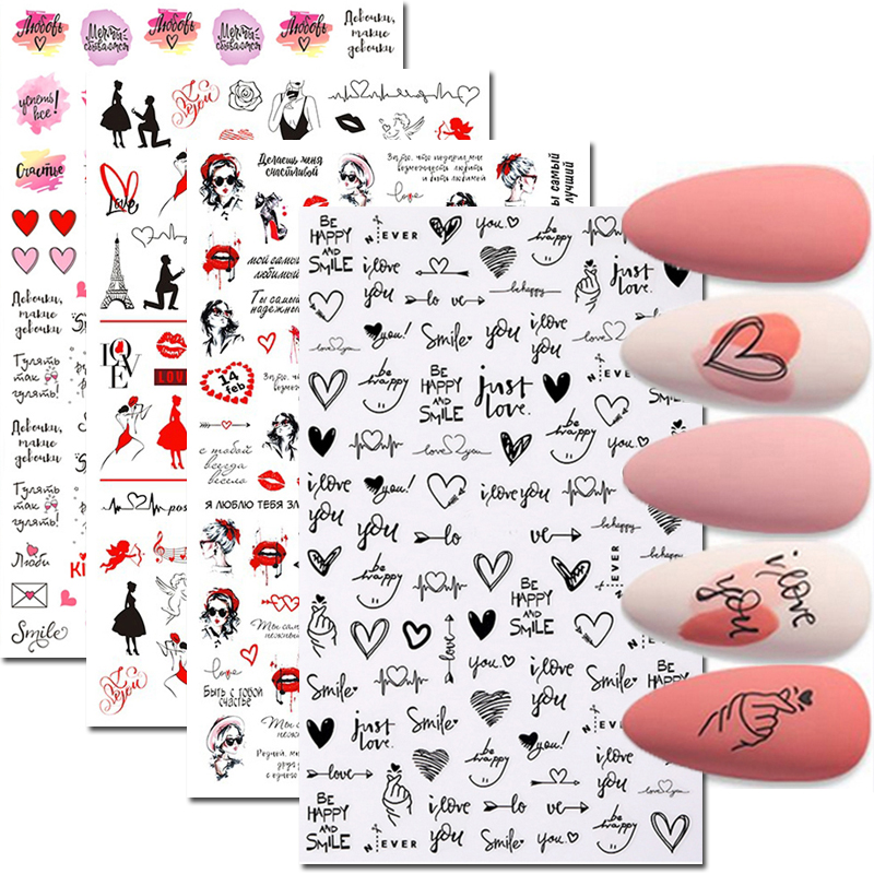 Nail Art Decals Love Hearts Le - Nail Art Valentine ulasan dan harga