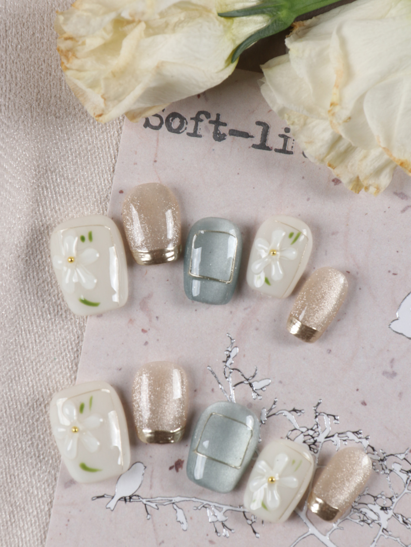 10Pcs Press on Nails Fake Nail - Nail Adhesive Tab ulasan dan harga