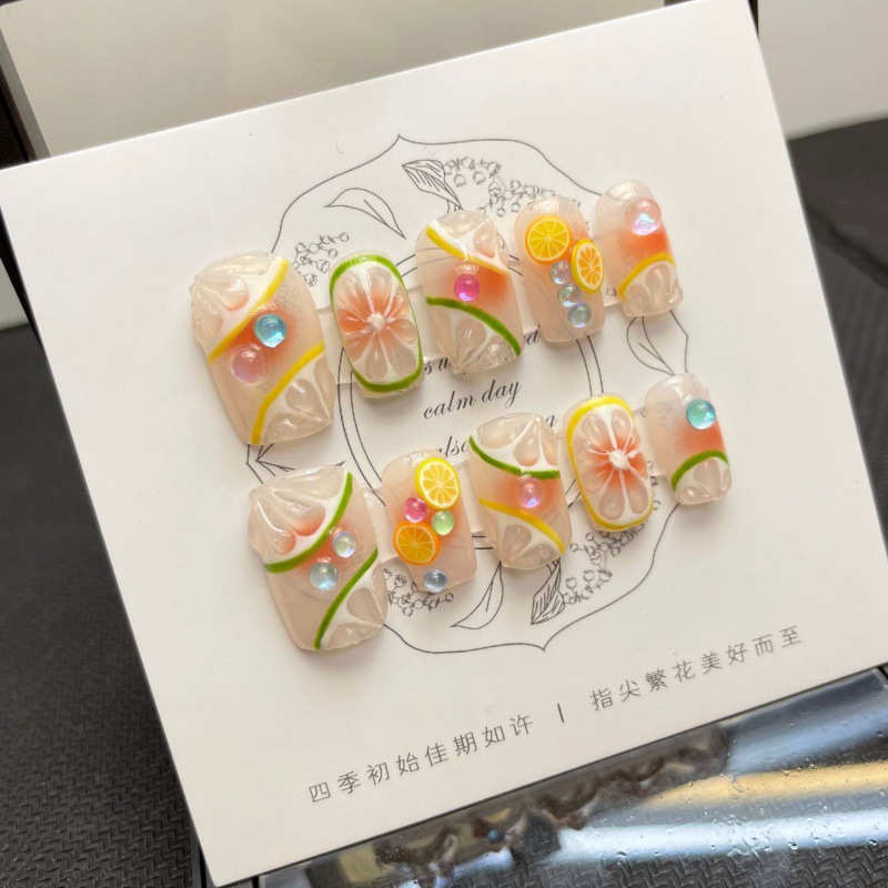 10 Pcs Luxury Handmade Press o - Nail Adhesive Tab ulasan dan harga