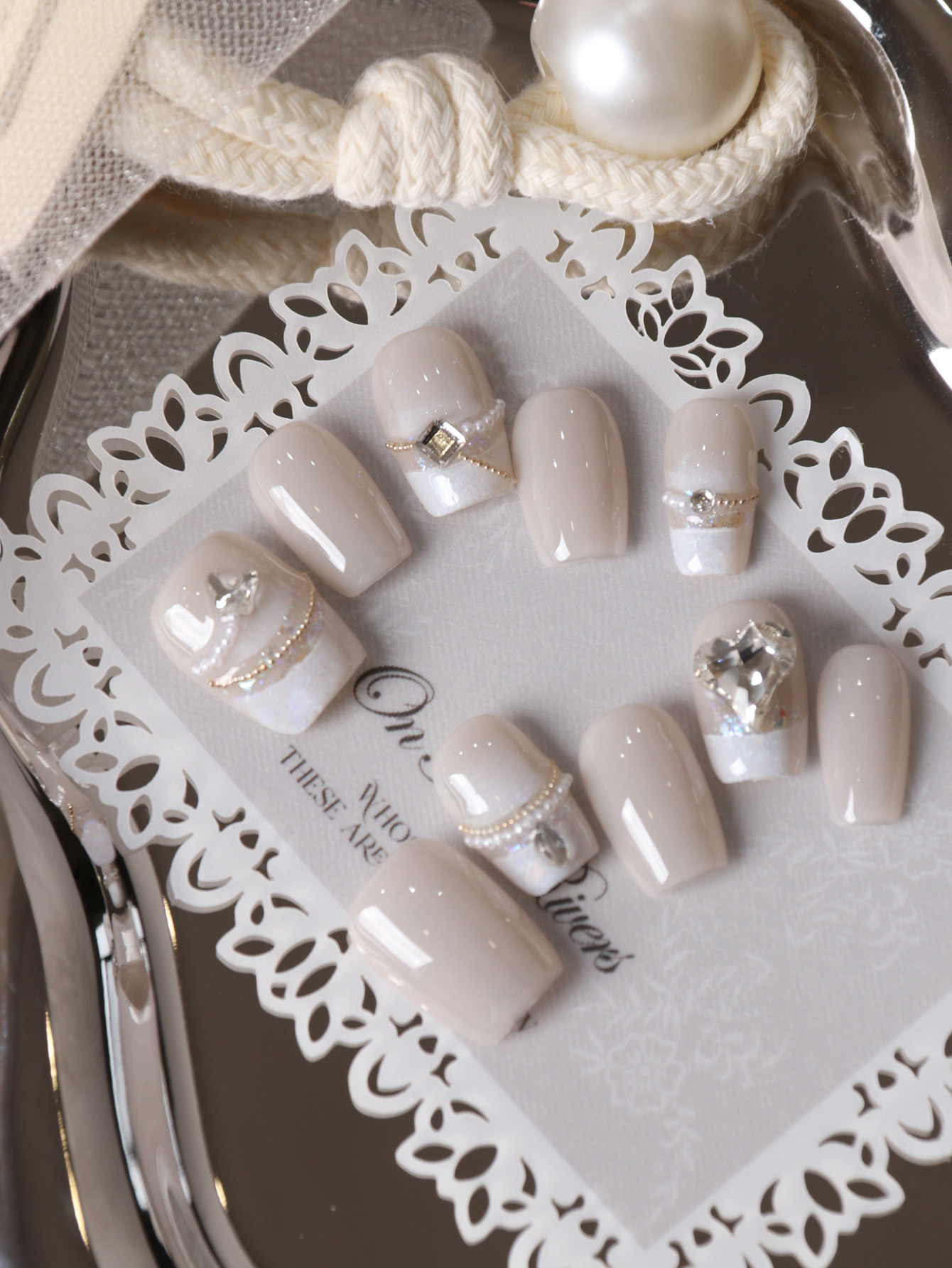 10Pcs Press on Nails Short Whi - Nail Adhesive Tab ulasan dan harga