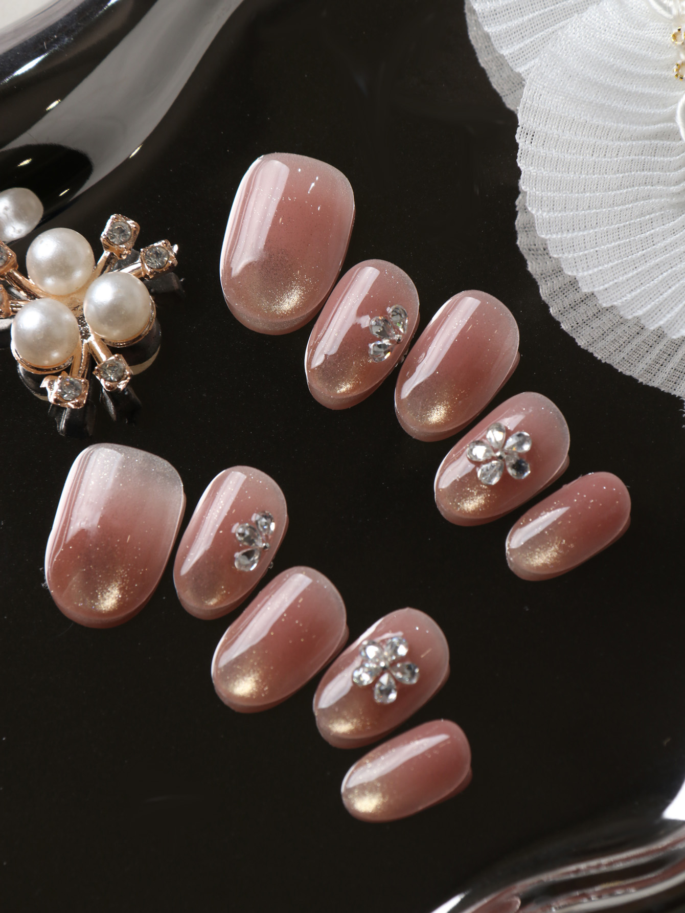 10Pcs Press on Nails Short Cat - Nail Adhesive Tab ulasan dan harga